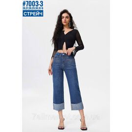 Фотография Женские джинсы стрейчевые 7/8 со стразами размерный ряд 26,27,28,29,30,31 "PARTNERS"