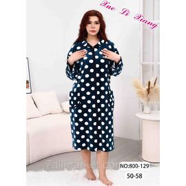 Фотография Халат женский домашний на молнии размер 50-58 "FLOWER" недорого от прямого поставщика