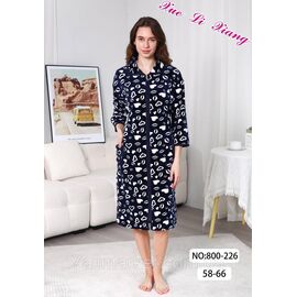 Фотография Халат женский домашний на молнии/батал размер 58-66 "FLOWER" недорого от прямого поставщика