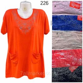 Туніка жіноча літня з кишенями/батал розміри 3XL-6XL (кв.мікс) "STELLA" недорого від прямого постачальника