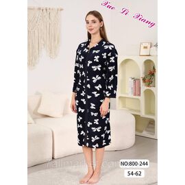Фотография Халат женский домашний на молнии размер 54-62 "FLOWER" недорого от прямого поставщика