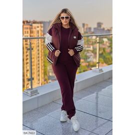 Фотография Женский прогулочный костюм со штанами большие размеры р.50-52;54-56;58-60;62-64 "LETTI" купить недорого от прямого поставщика