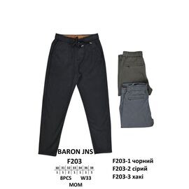 Штани чоловічі утеплені F203 black р.30-38 "God Baron" недорого оптом від прямого постачальника