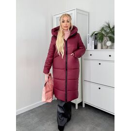 Пальто зимове жіноче 1099 wine р.50-60 "Seven Zikina" недорого оптом від прямого постачальника