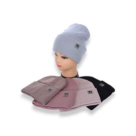 Шапка жіноча KM017-1 подвійна mix р.56-60 "Angelica" недорого оптом від прямого постачальника