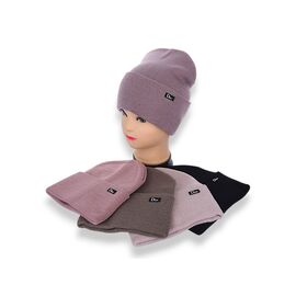 Шапка жіноча KM009-3 подвійна mix р.56-60 "Angelica" недорого оптом від прямого постачальника