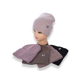 Шапка жіноча KM010-3 подвійна mix р.56-60 "Angelica" недорого оптом від прямого постачальника