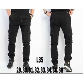 Фотография Штаны мужские L35 black р.29-38 "God Baron" недорого оптом от прямого поставщика