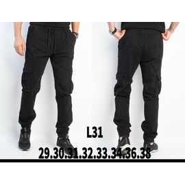 Фотография Штаны мужские L31 black р.29-38 "God Baron" недорого оптом от прямого поставщика