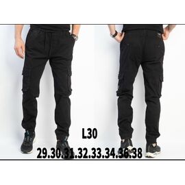 Фотография Штаны мужские L30 black р.29-38 "God Baron" недорого оптом от прямого поставщика