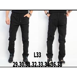 Фотография Штаны мужские L33 black р.29-38 "God Baron" недорого оптом от прямого поставщика