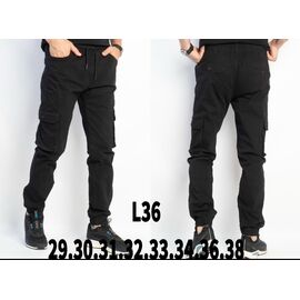 Фотография Штаны мужские L36 black р.29-38 "God Baron" недорого оптом от прямого поставщика