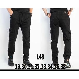 Фотография Штаны мужские L48 black р.29-38 "God Baron" недорого оптом от прямого поставщика
