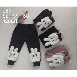 Фотография Штаны детские спортивные зимние на девочку J89 mix р.1-5 "WHITE" недорого оптом от прямого поставщика