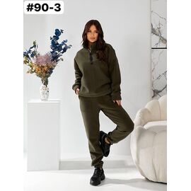 Фотография Костюм спортивный женский 90-3 khaki р.46-52 "ZLATA" недорого оптом от прямого поставщика