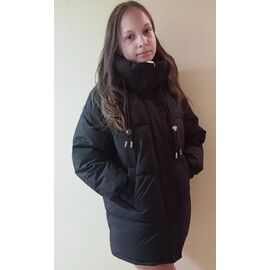 Курка дитяча зимова на дівчинку 3559 black р.140-164 "MALIBU" недорого оптом від прямого постачальника