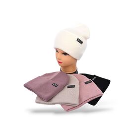 Шапка зимова жіноча KM016-1 подвійна mix р.56-60 "Angelica" недорого оптом від прямого постачальника