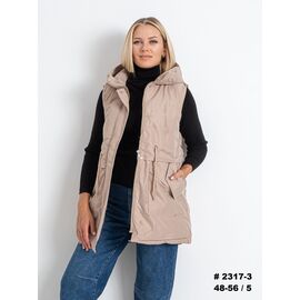 Жилетка жіноча 2317-3 beige р.48-56 "VICTORY" недорого оптом від прямого постачальника