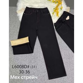 Фотография Джинсы утеплённые женские 6008D black р.30-36 "Vindassion" недорого оптом от прямого поставщика