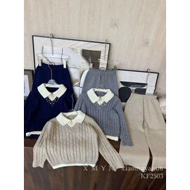 Фотография Костюм детский спортивный на девочку 2503 beige р.120-160 "Delfinka" недорого оптом от прямого поставщика