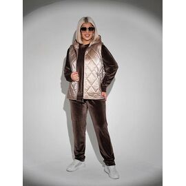 Фотография Костюм спортивный женский тёплый 1345 brown р.50-60 "Seven Zikina" недорого оптом от прямого поставщика