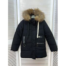 Курка дитяча зимова на дівчинку L956 black р.122-146 "Major" недорого оптом від прямого постачальника