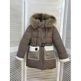 Курка дитяча зимова на дівчинку 88-192 brown р.134-162 "Major" недорого оптом від прямого постачальника