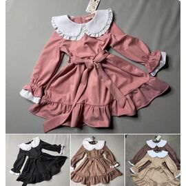 Фотография Платье детское на девочку 807 brown р.110-140 "Bright Harmony" недорого оптом от прямого поставщика