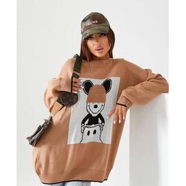 Светр жіночий LR547 brown р.one size "Lora" недорого оптом від прямого постачальника