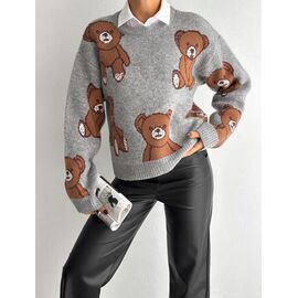 Светр жіночий LR588 grey р.one size "Lora" недорого оптом від прямого постачальника