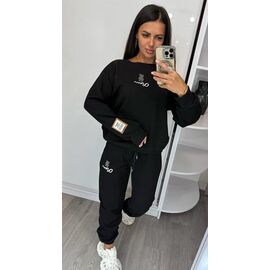 Костюм спортивний жіночий теплий LR646 black р.S-L "Lora" недорого оптом від прямого постачальника