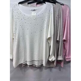 Фотография Свитер женский E681 white р.50-54 "Emsweekis" недорого оптом от прямого поставщика