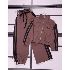 Фотография Костюм детский спортивный тёплый на девочку 568 camel р.134-152 "Kosmy" недорого оптом от прямого поставщика