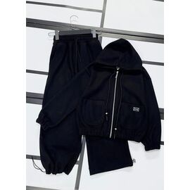 Фотография Костюм детский спортивный тёплый на девочку 581 black р.134-152 "Kosmy" недорого оптом от прямого поставщика