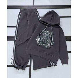 Фотография Костюм детский спортивный тёплый на девочку 533 grey р.128-152 "Kosmy" недорого оптом от прямого поставщика