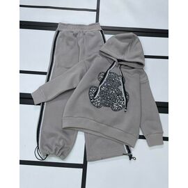 Фотография Костюм детский спортивный тёплый на девочку 533 l.grey р.128-152 "Kosmy" недорого оптом от прямого поставщика