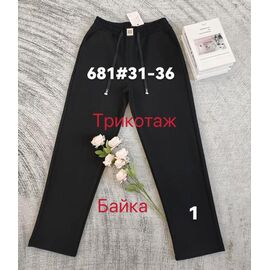 Фотография Штаны спортивные женские тёплые 681-1 black р.31-36 "Leen" недорого оптом от прямого поставщика