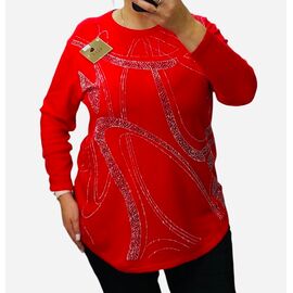 Фотография Свитер женский 25224 red р.56-60 "Elena&Vika" недорого оптом от прямого поставщика