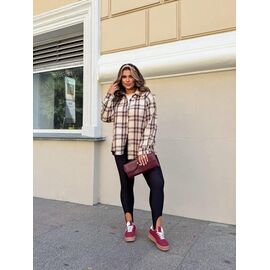 Сорочка жіноча 1134 beige-brown р.42-58 "FEMZONE" недорого оптом від прямого постачальника