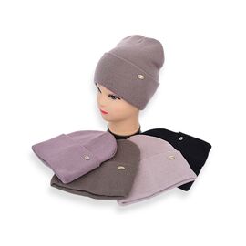 Шапка зимова жіноча KM020-1 подвійна mix р.56-60 "Angelica" недорого оптом від прямого постачальника