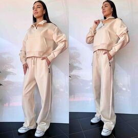 Костюм спортивний жіночий теплий TB23 beige р.S-L "i8denim Women" недорого оптом від прямого постачальника
