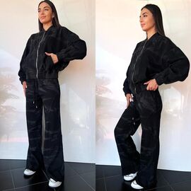 Фотография Костюм спортивный женский тёплый TB28 black р.S-L "i8denim Women" недорого оптом от прямого поставщика