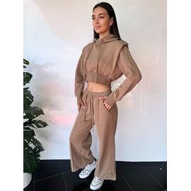 Фотография Костюм спортивный женский тёплый TB30 beige р.S-L "i8denim Women" недорого оптом от прямого поставщика