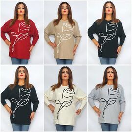 Фотография Свитер женский 2218 mix р.54-55 "ITALIA" недорого оптом от прямого поставщика