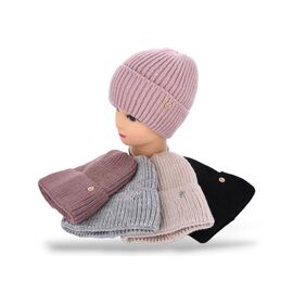 Шапка зимова жіноча KW001-9 на флісі mix р.56-60 "Angelica" недорого оптом від прямого постачальника