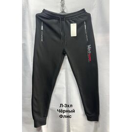 Фотография Штаны спортивные мужские утеплённые 6129 black р.L-3XL "WELL" недорого оптом от прямого поставщика