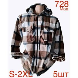 Сорочка чоловіча тепла ND25-728 brown р.S-2XL "EMRE" недорого оптом від прямого постачальника