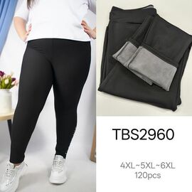 Фотография Лосины женские тёплые 2960 black р.4XL-6XL "Hoan" недорого оптом от прямого поставщика