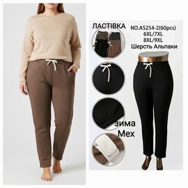 Фотография Штаны спортивные женские тёплые 5254-2 mix р.6XL-9XL "Hoan" недорого оптом от прямого поставщика