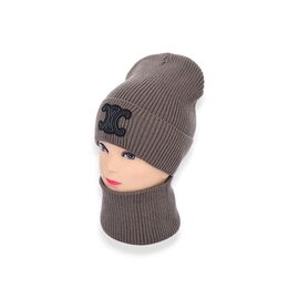 Комплект жіночий KFFW003-9 на флісі brown р.56-60 "Angelica" недорого оптом від прямого постачальника